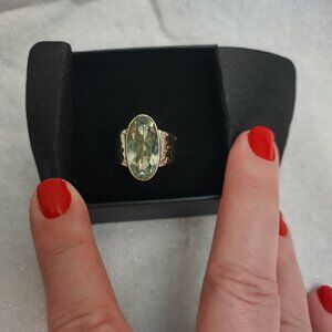 * STERLING SILVER, Gemstone Amethyst Green, Size 10  Sparkle BRAND NEW w/ TAGS